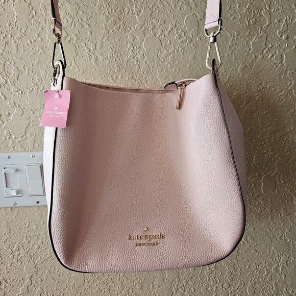 New Kate Spade Pink Pebble Leather Shoulder Bag